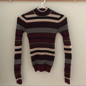 Ribbed mock neck long sleeve